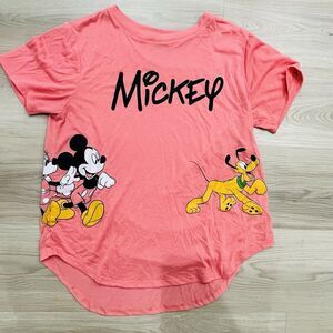 Disney pink Mickey Minnie short sleeve top junior Large 11-13